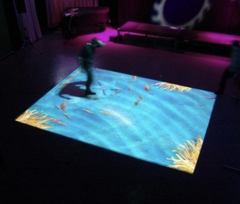 External research of a simulated water floor projection experience.